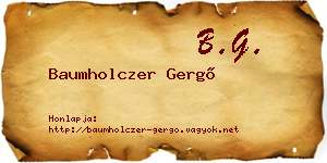Baumholczer Gergő névjegykártya